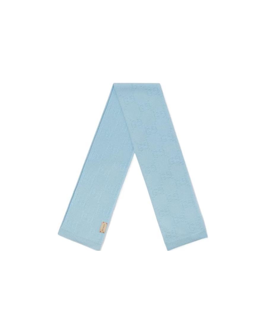 Gucci Wool Knit Scarf In Blue