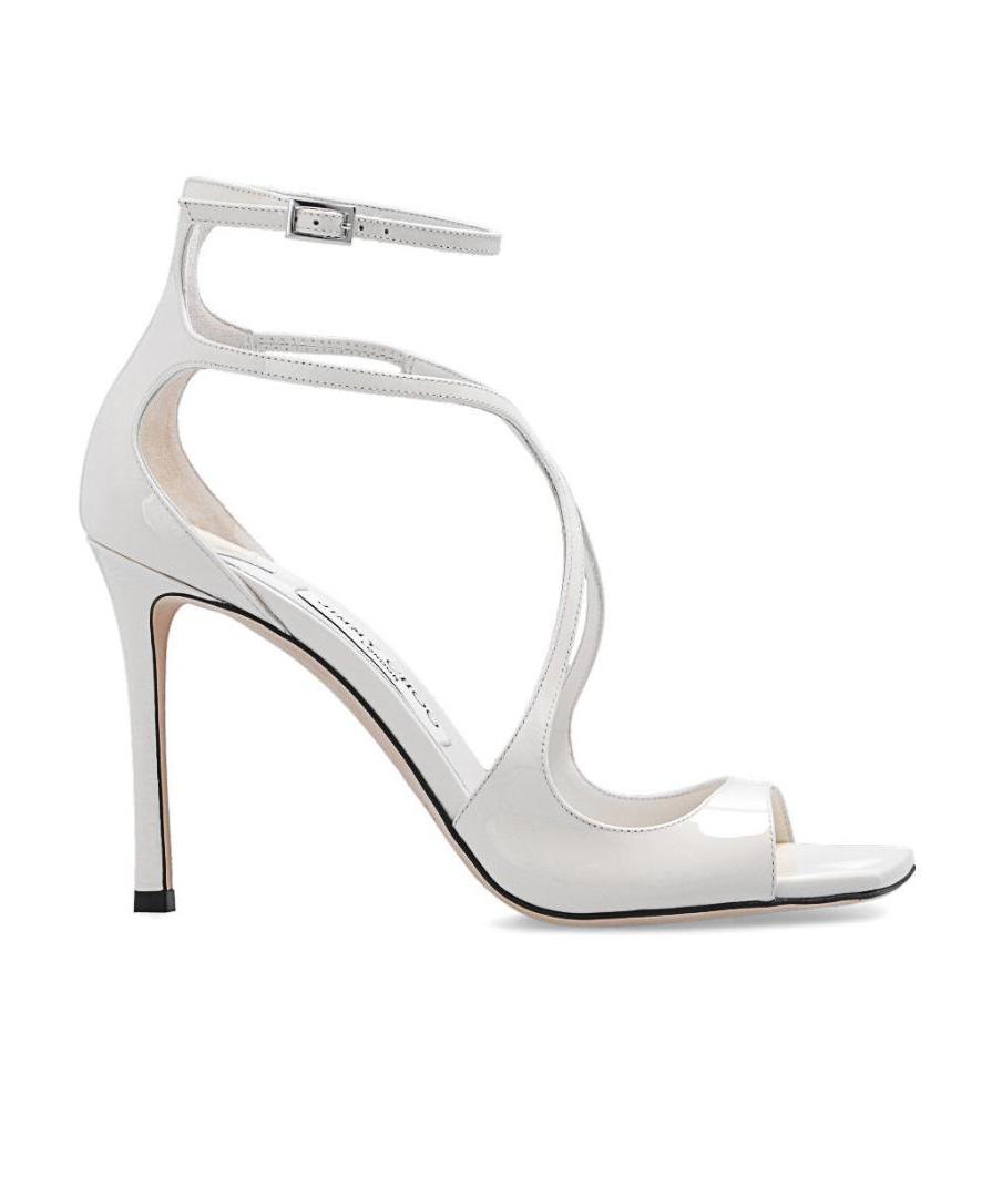 Jimmy Choo Azia 95mm Square-toe Sandals In White