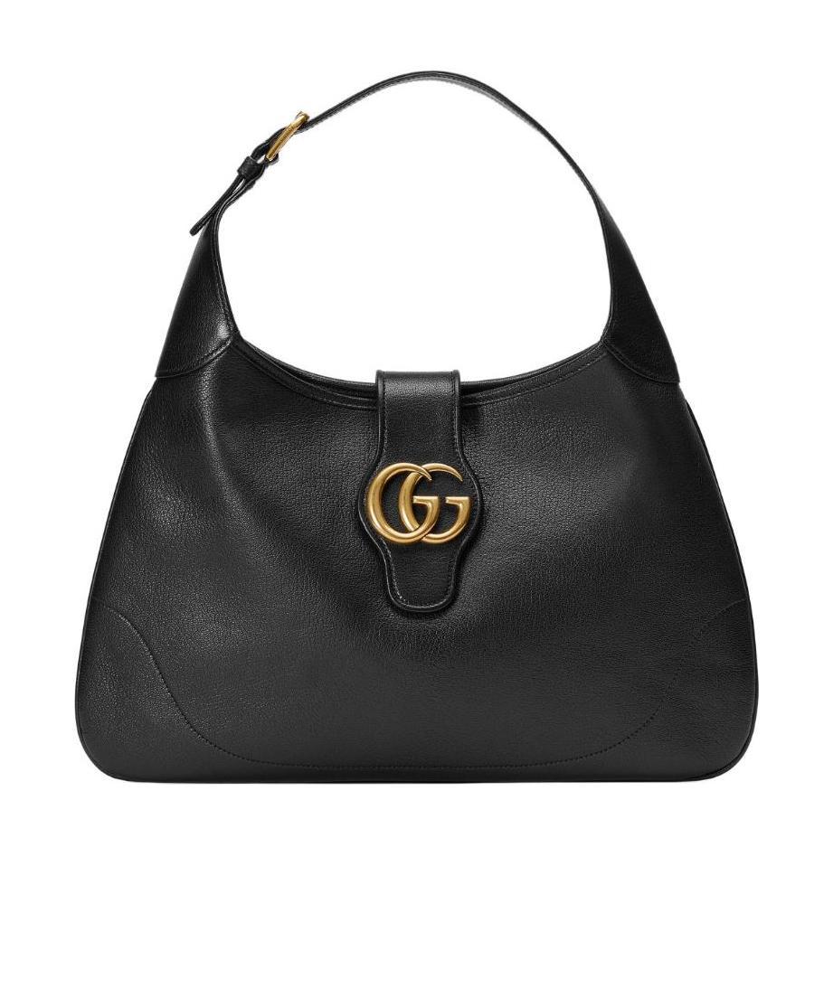 Gucci Aphrodite Large Leather Shoulder Bag In Black