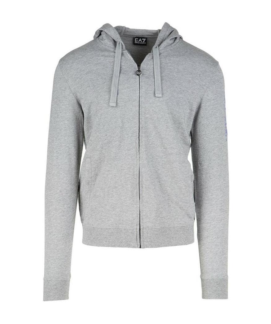 Ea7 Hooded Casual Jacket In Gray