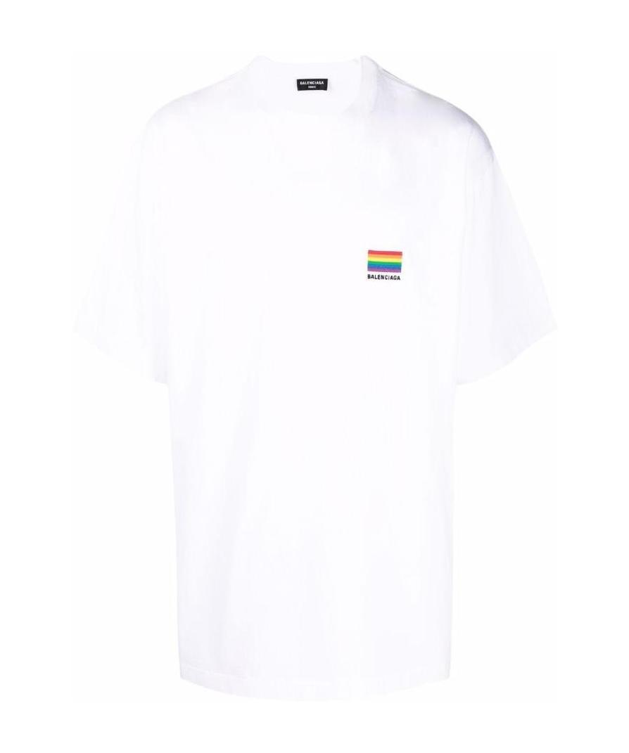 Balenciaga Lgbtq Logo T-shirt In White