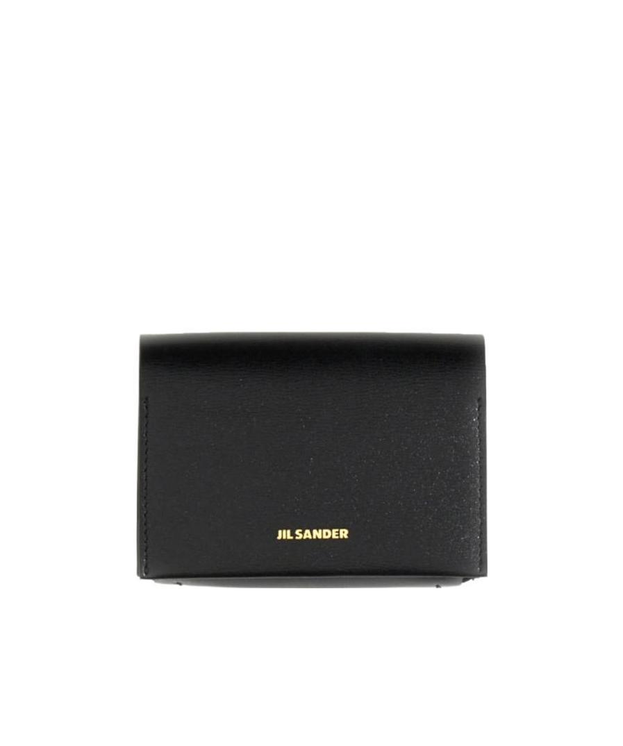 Jil Sander Logo-embossed Foldover Wallet In Black