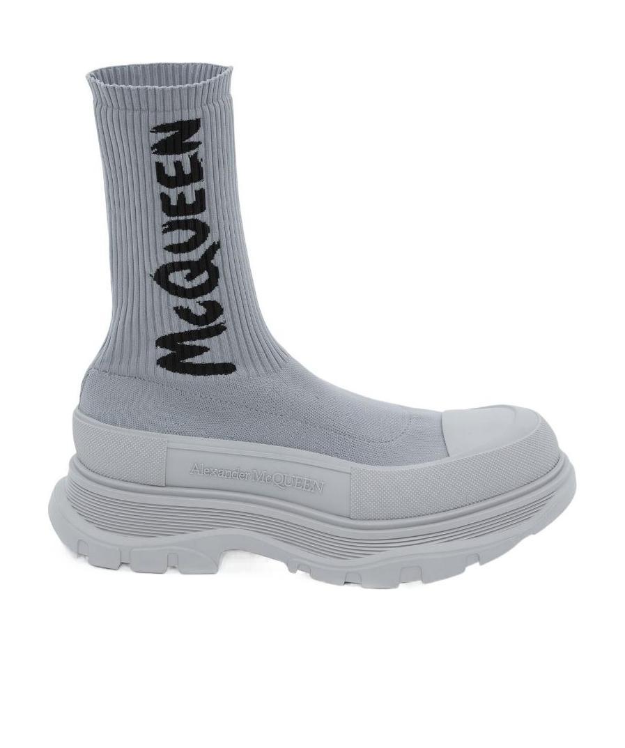 ALEXANDER MCQUEEN SOCK-FIT LOGO-PRINT SNEAKERS