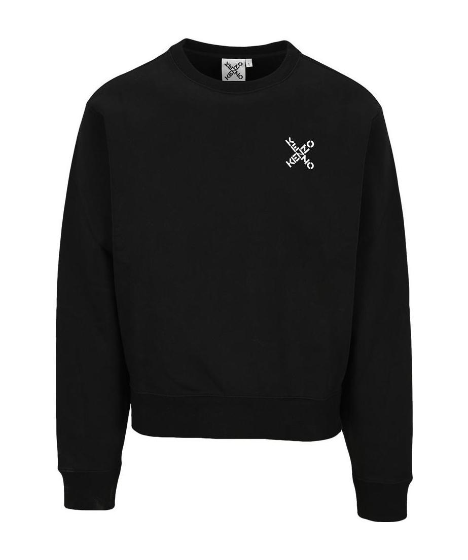 Kenzo Logo Round-necked Sweater In Black