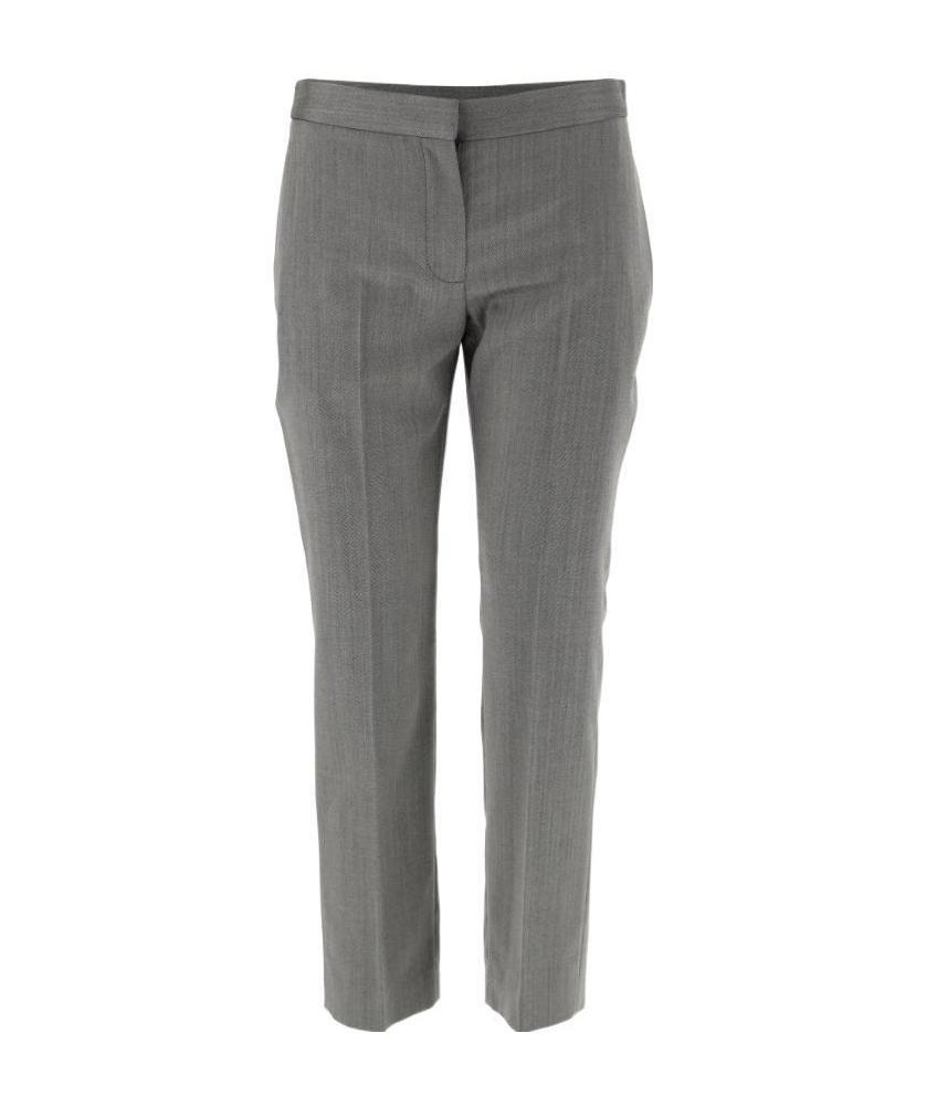 Alexander Mcqueen Wool Cropped Trousers In Gray