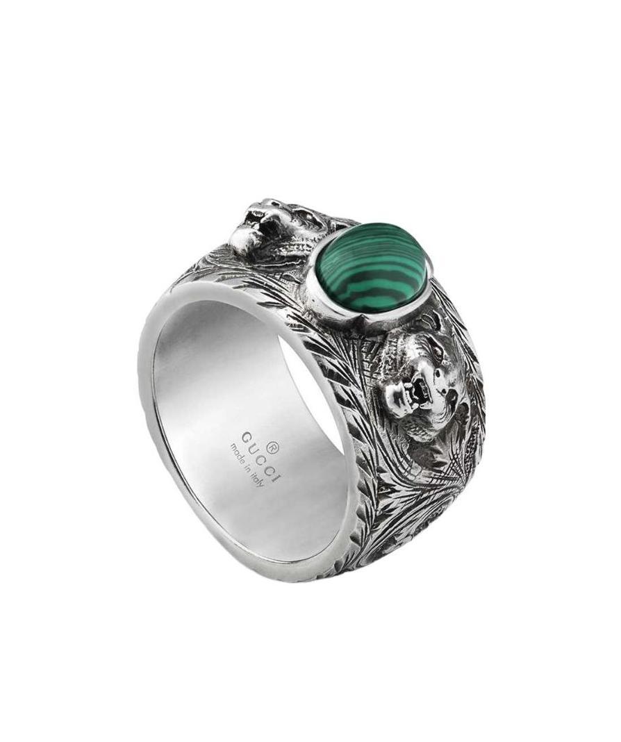 Gucci Logo Ring In Gray