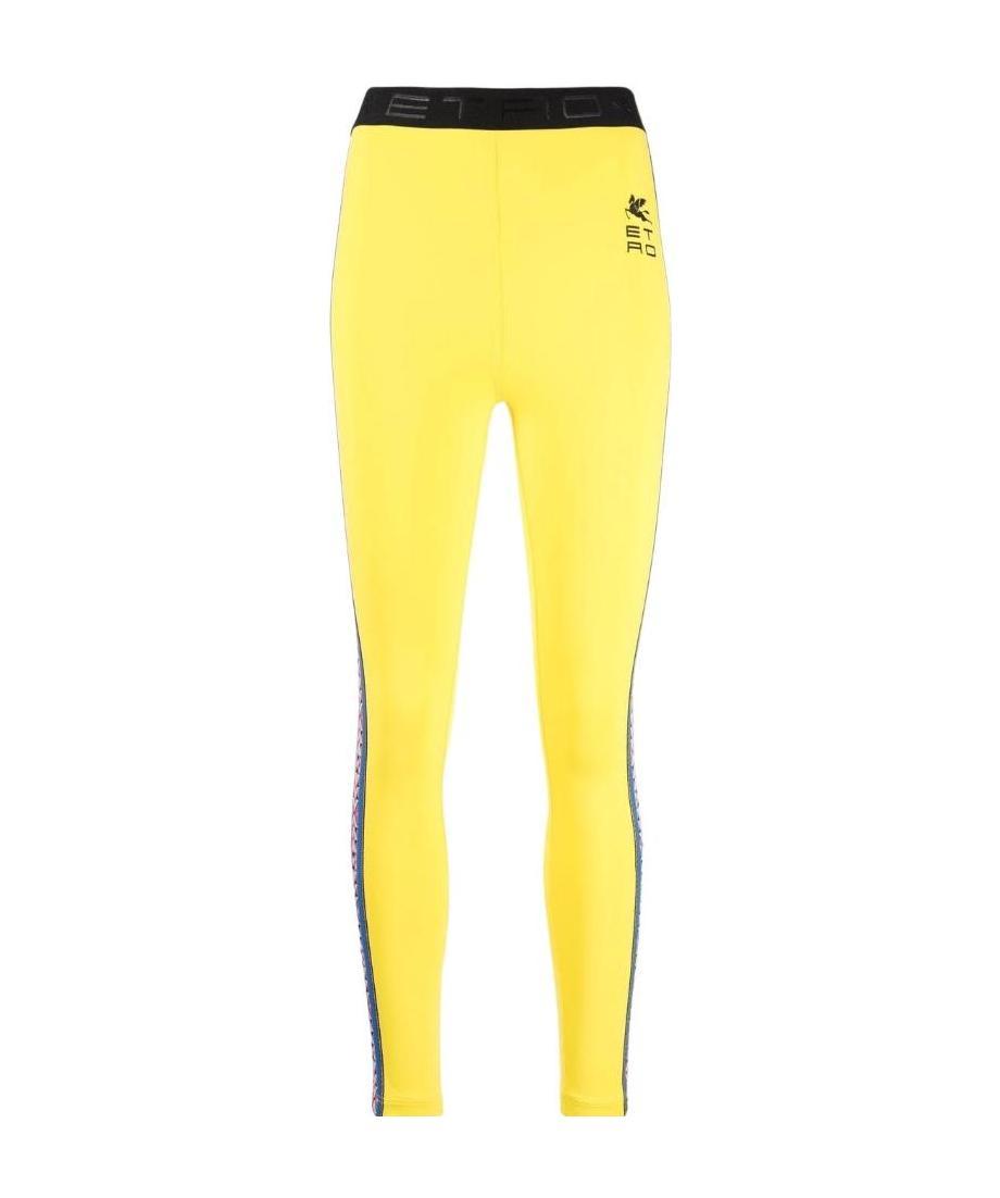 Etro Logo-print Leggings In Yellow
