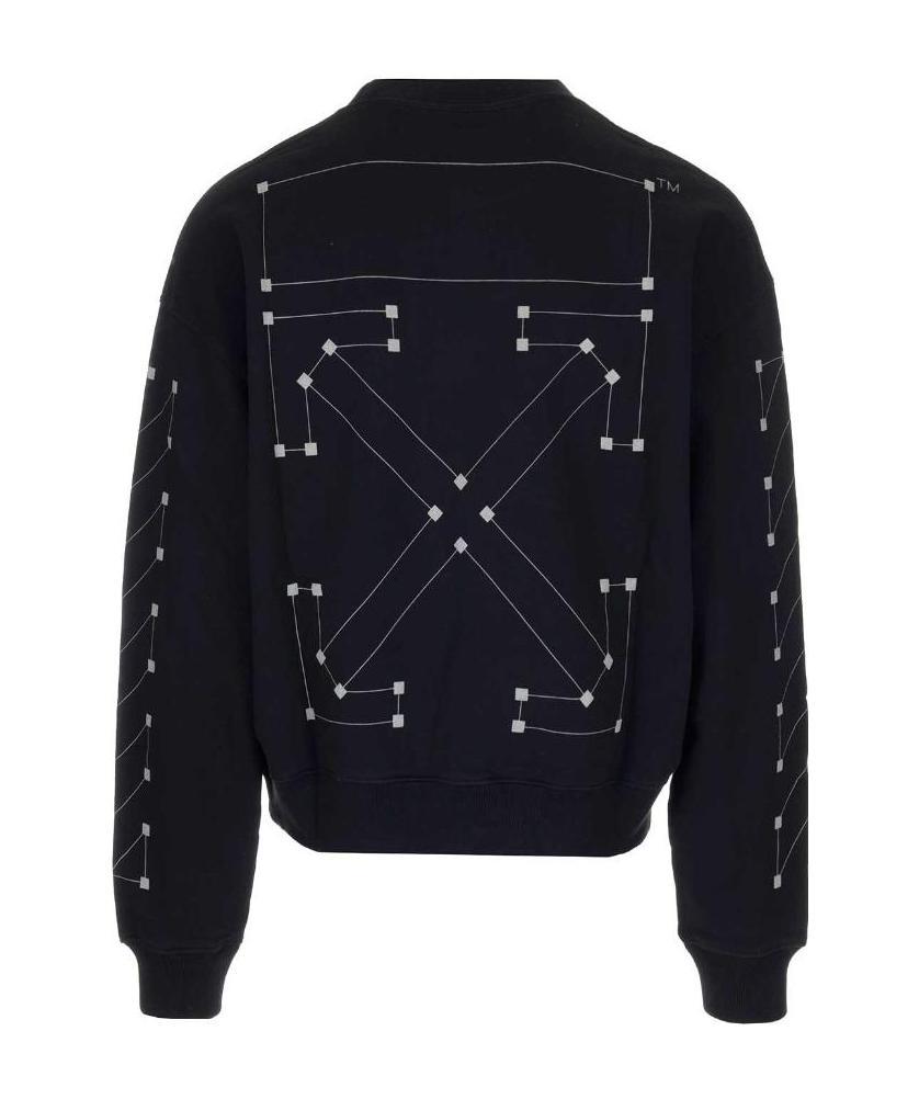 Off-white Bian Boxian Same Style Logo Sweater In Black