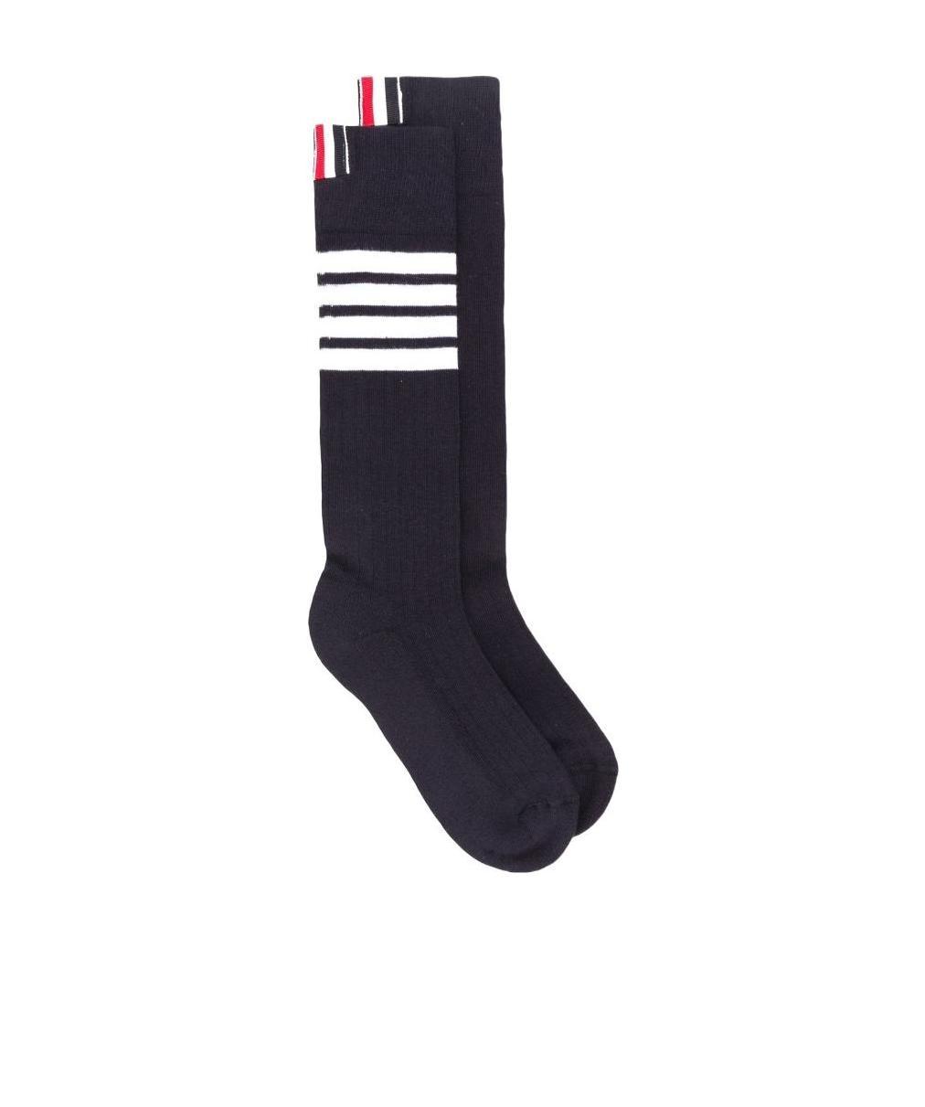 Thom Browne Athletic Mid-calf 4-bar Socks In Black