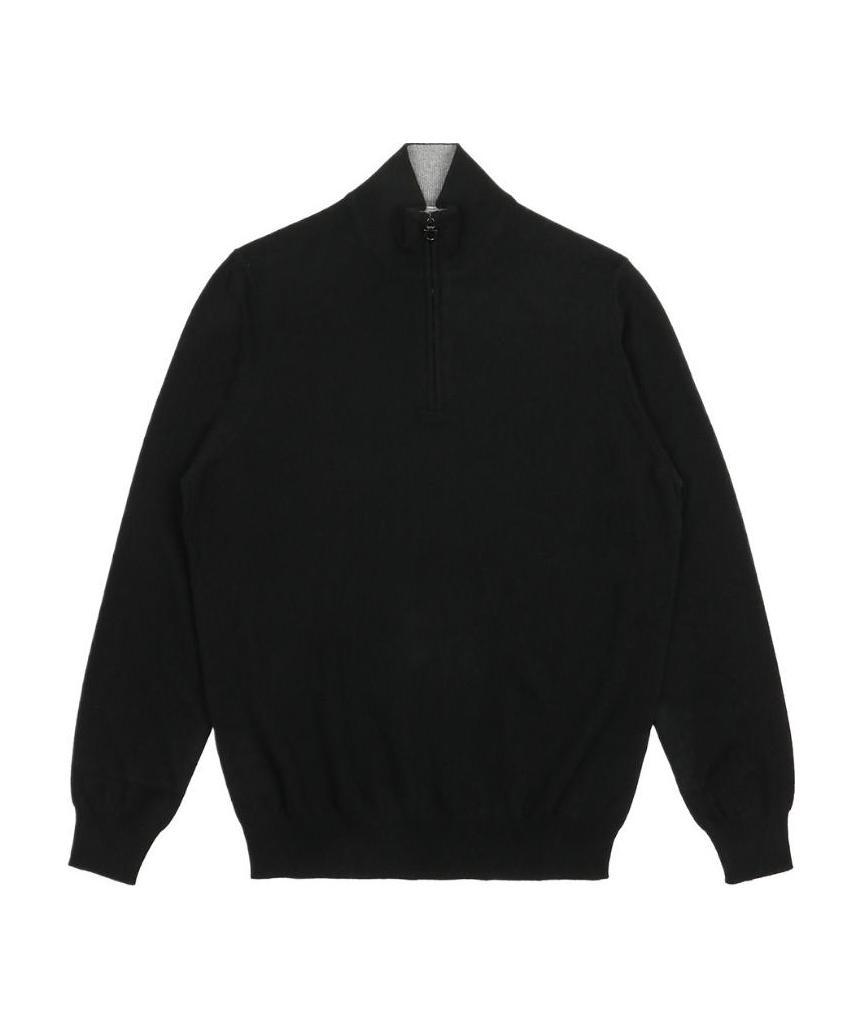Ferragamo Semi-zipper Sweater In Black