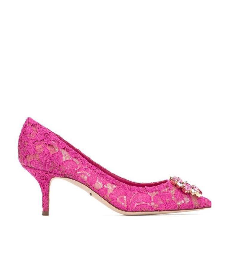 Dolce & Gabbana Woman Pumps Fuchsia Size 5.5 Viscose, Cotton, Silk, Polyamide In Pink
