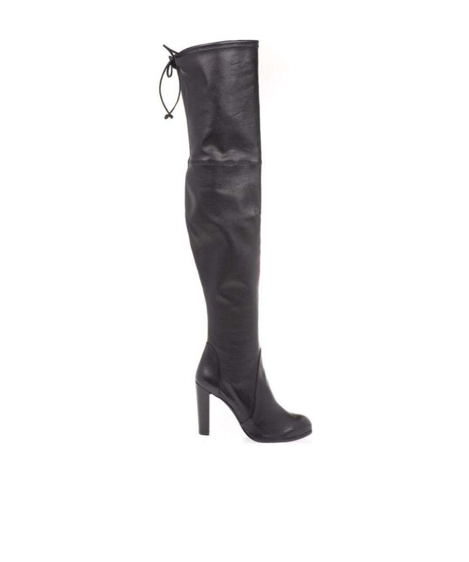 Stuart Weitzman Black Lace-up Boots In Black