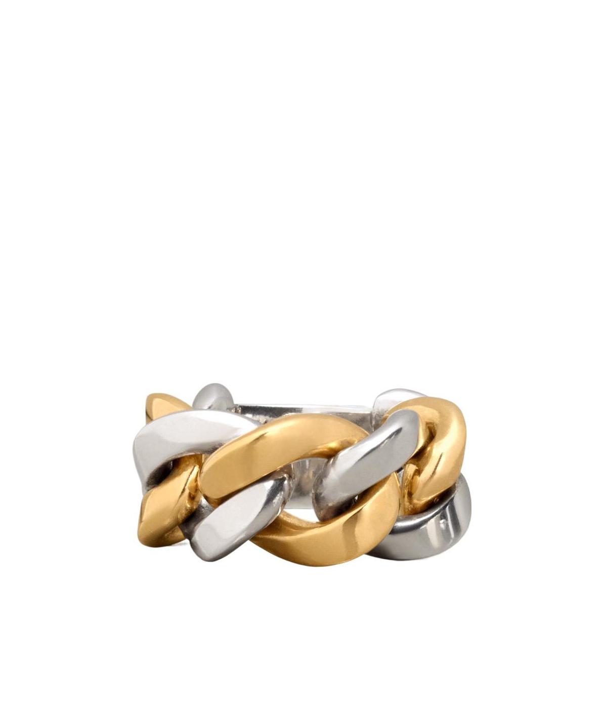 Bottega Veneta Two-tone Chain Link Ring In Yellow