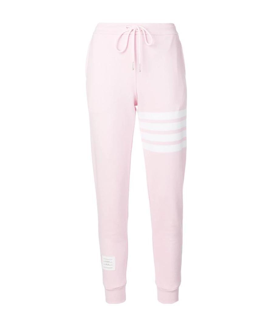 Thom Browne Engineered 4-bar Loopback Sweatpants In Pink