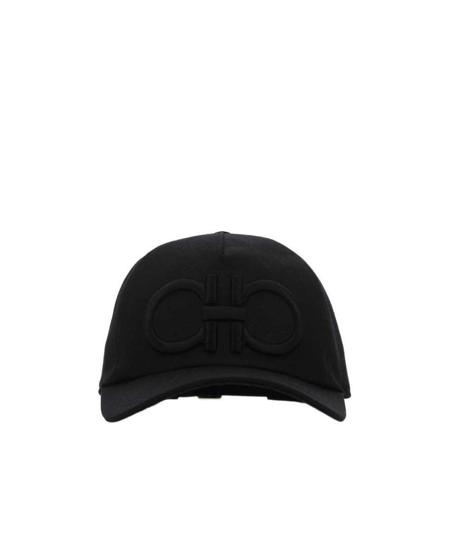 Ferragamo Gancini-embroidered Baseball Cap In Black