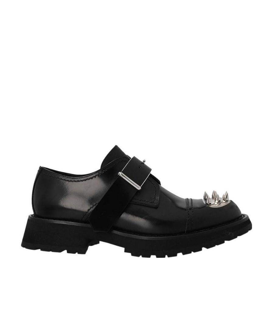 Shop Alexander Mcqueen Studded Toe-cap Monk Shoes In Black
