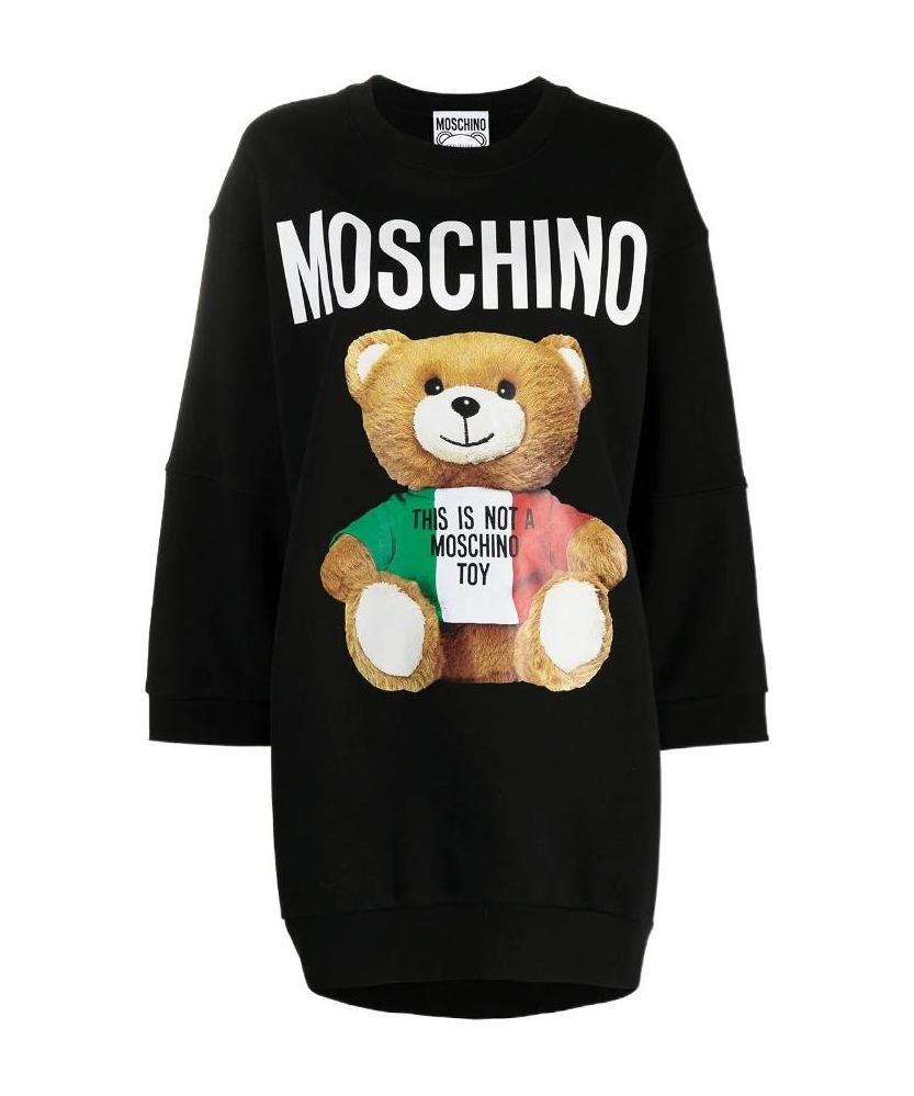 Moschino Logo-print Jumper Dress In Black