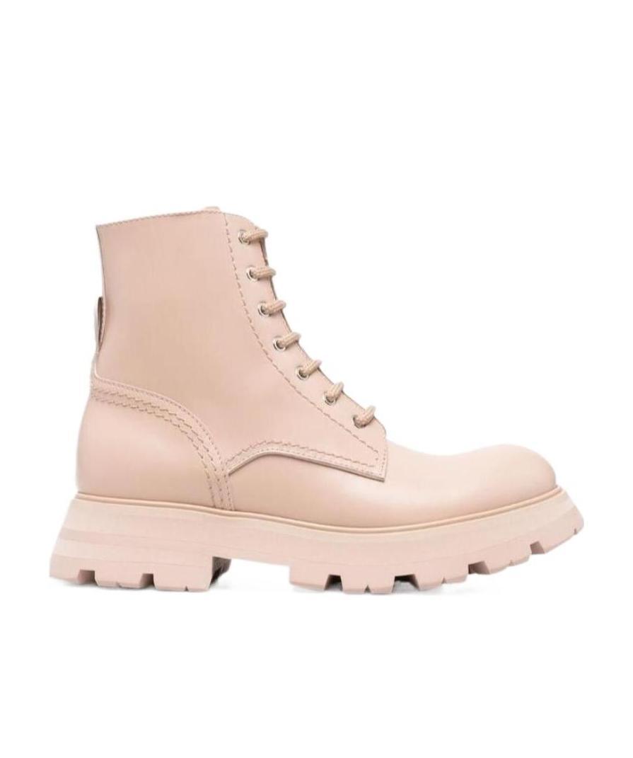 Alexander Mcqueen Wander Lace-up Boots In Pink