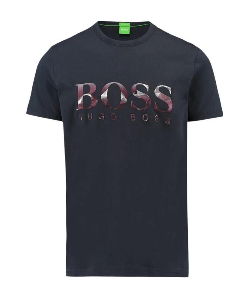 Hugo Boss Embroidered Logo T-shirt In Black