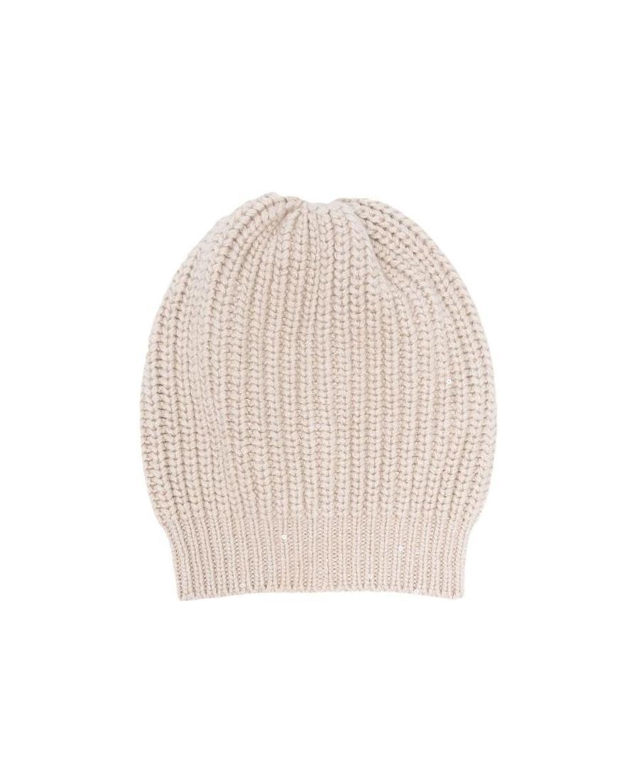 Brunello Cucinelli Purl-knit Ribbed-trim Beanie In Nude