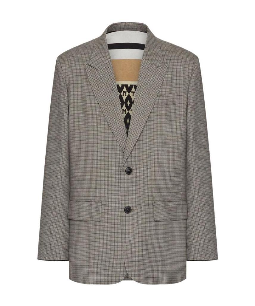Valentino Peak-lapel Single-breasted Blazer In Gray