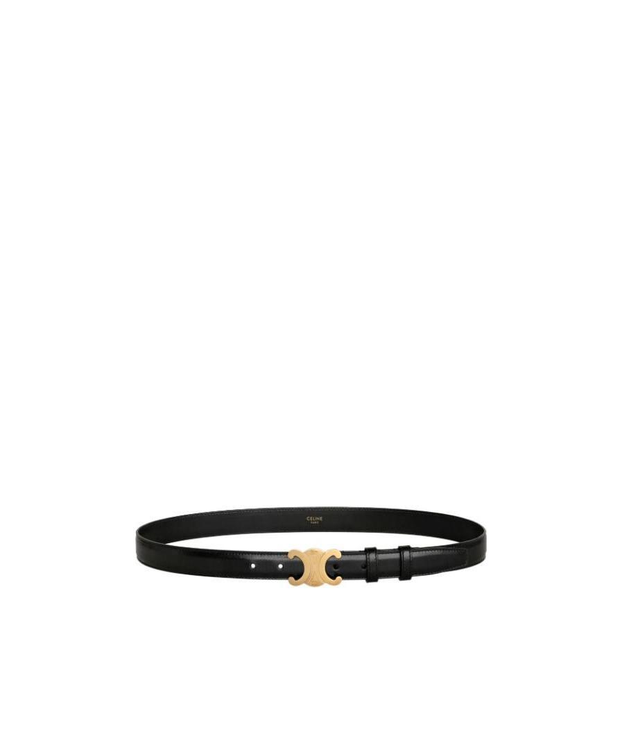 Celine Medium Triomphe Smooth Cattle Leather Belt In Nude