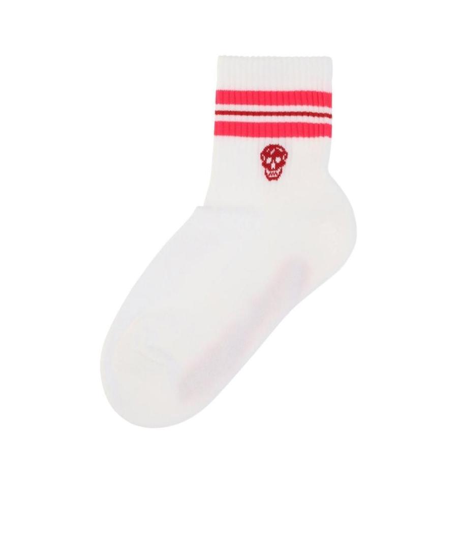 Alexander Mcqueen Skull Motif Socks In White