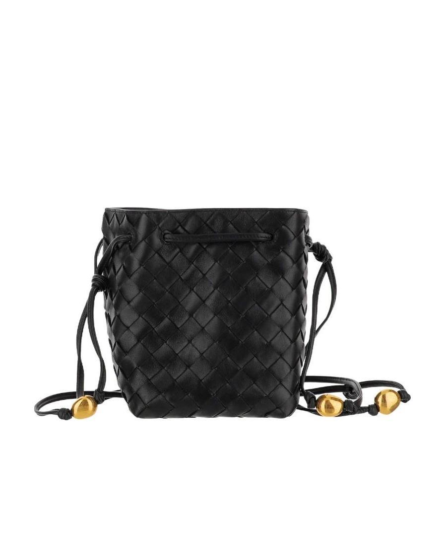 Bottega Veneta Small Intrecciato Bucket Bag In Black
