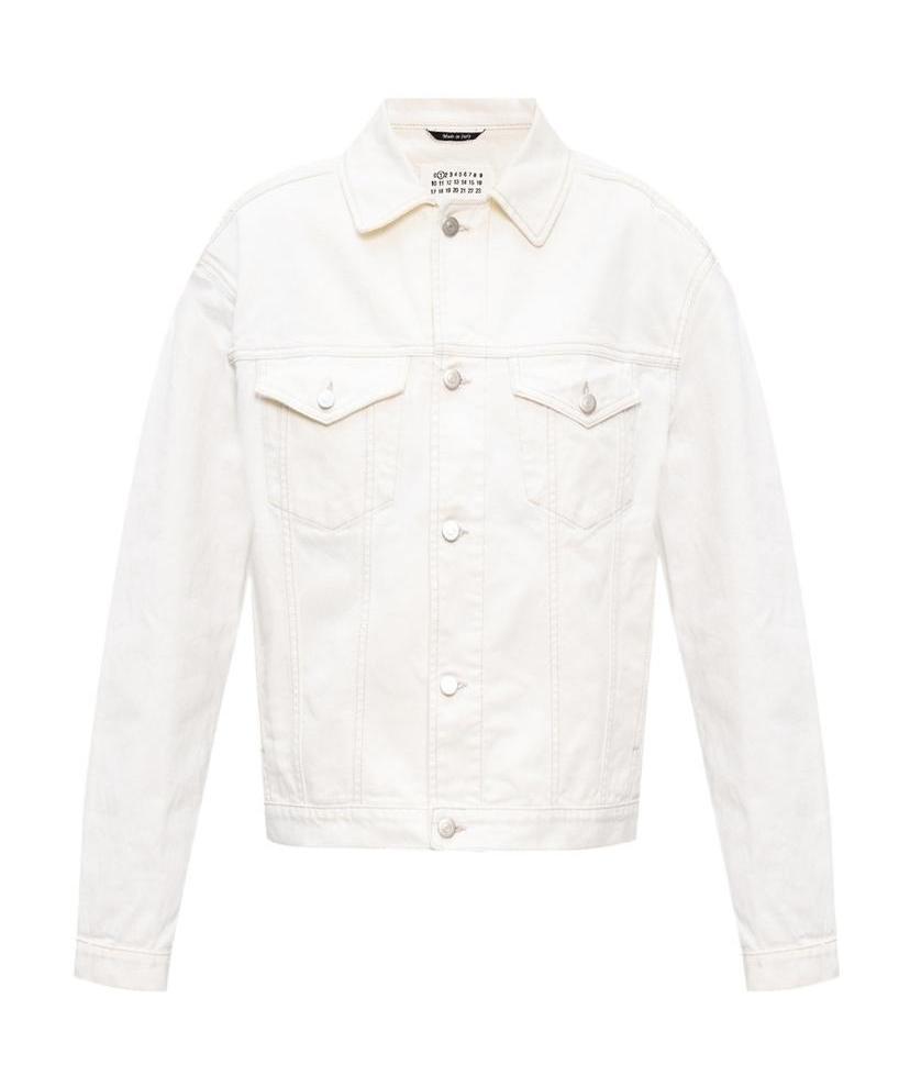 Maison Margiela Oversized Buttoned Denim Jacket In White