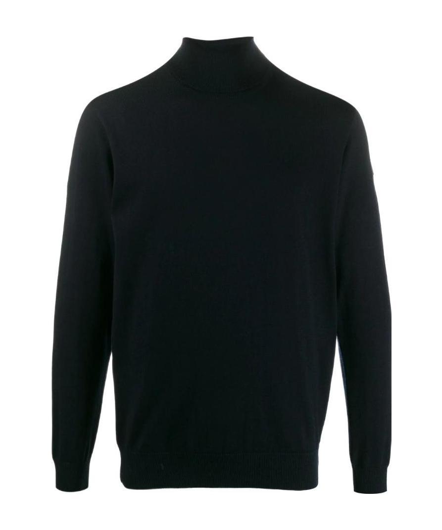 Paul & Shark Turtleneck Virgin Wool Jumper In Black