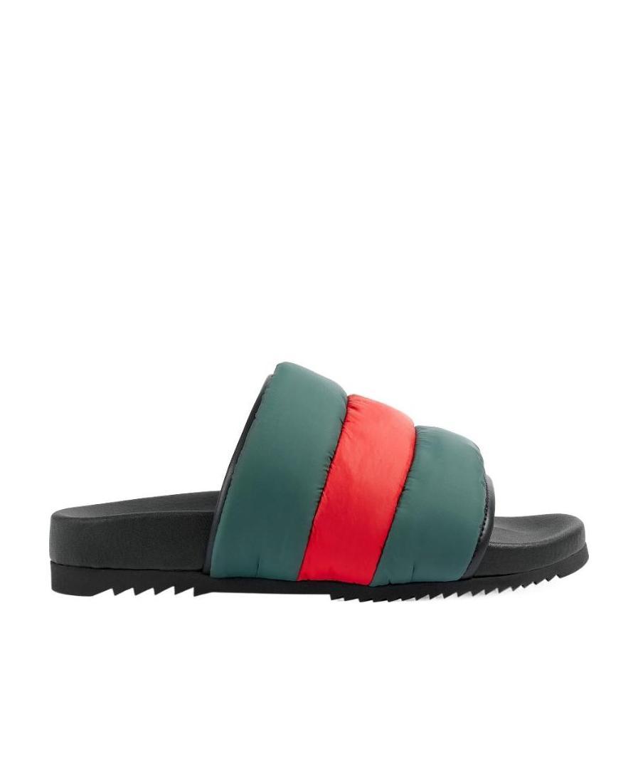 GUCCI WEB STRIPE PADDED SLIDES