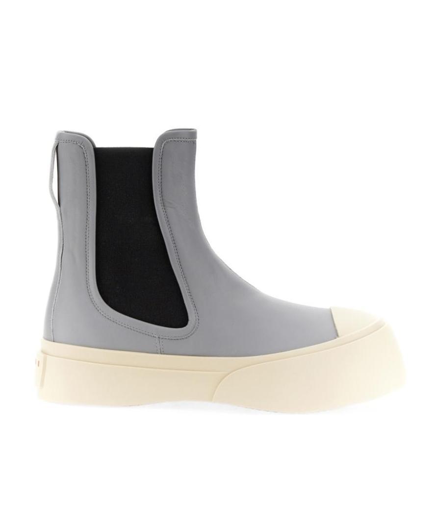 Marni 20mm Pablo Leather Chelsea Boots In Gray