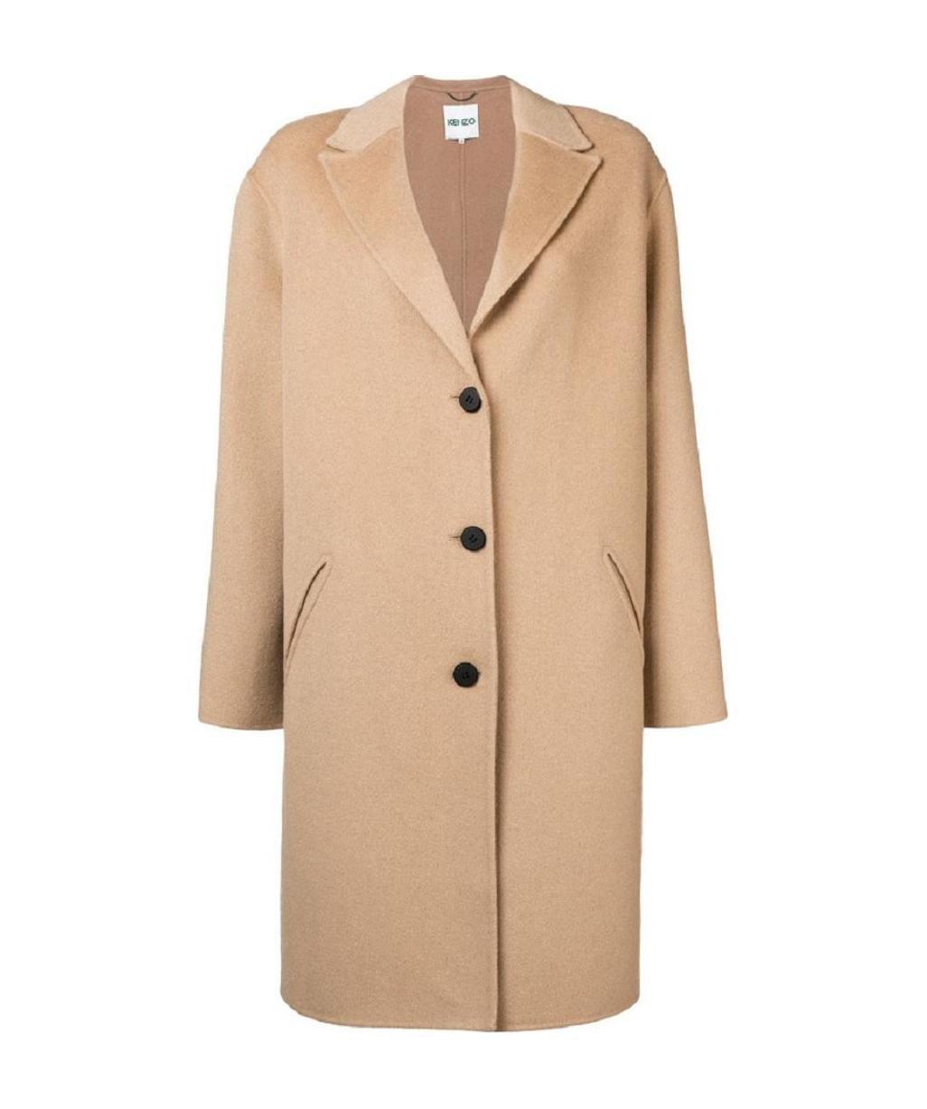 Kenzo Wool Coat In Nude