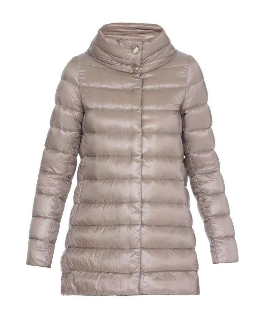 Herno Funnel-neck Padded Coat In Nude