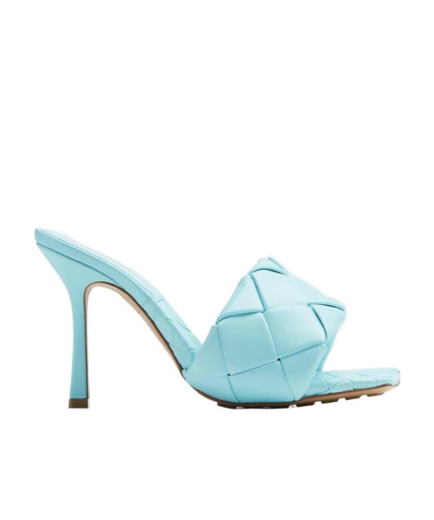 Bottega Veneta Lido 90mm Woven Sandals In Blue