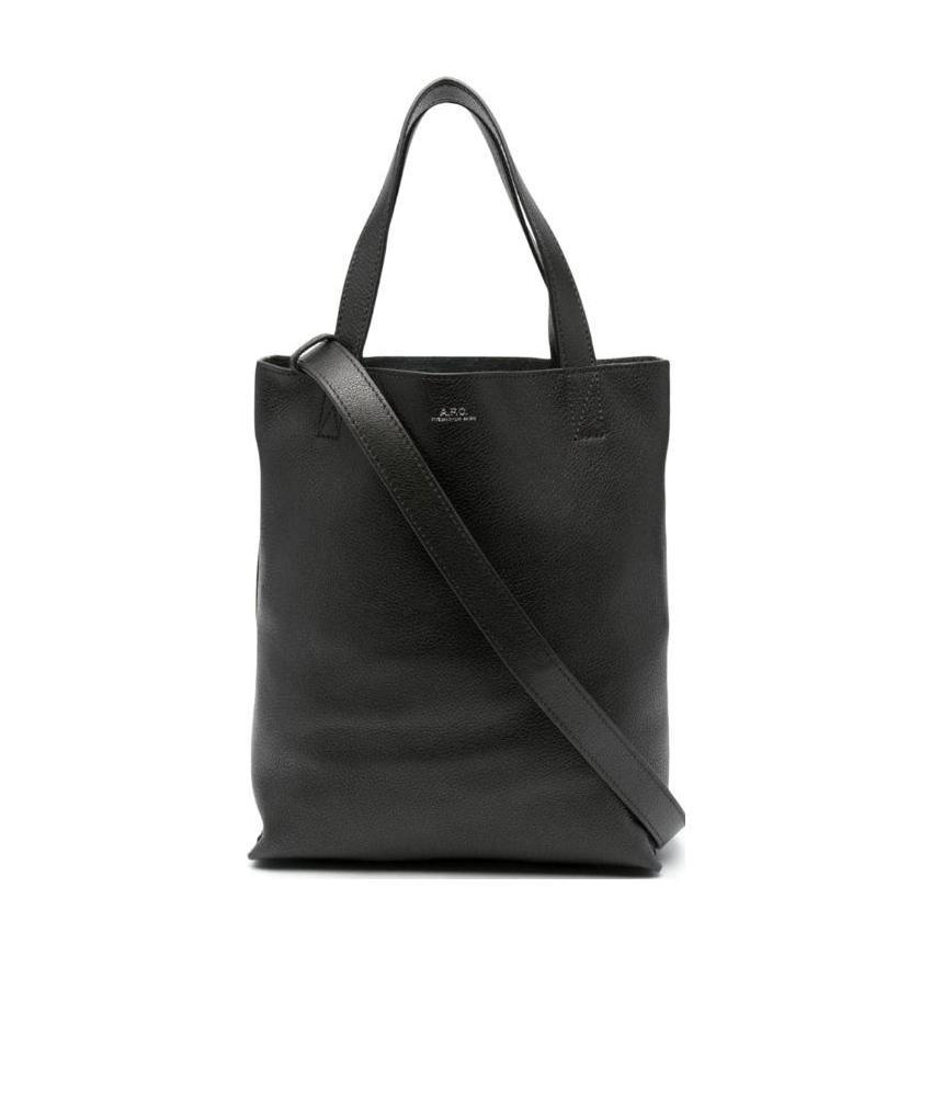 Apc Small Maiko Leather Tote Bag In Black