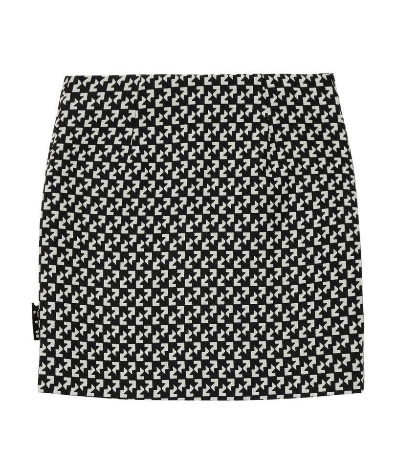 Off-white Abstract-print Wrap Skirt In Black