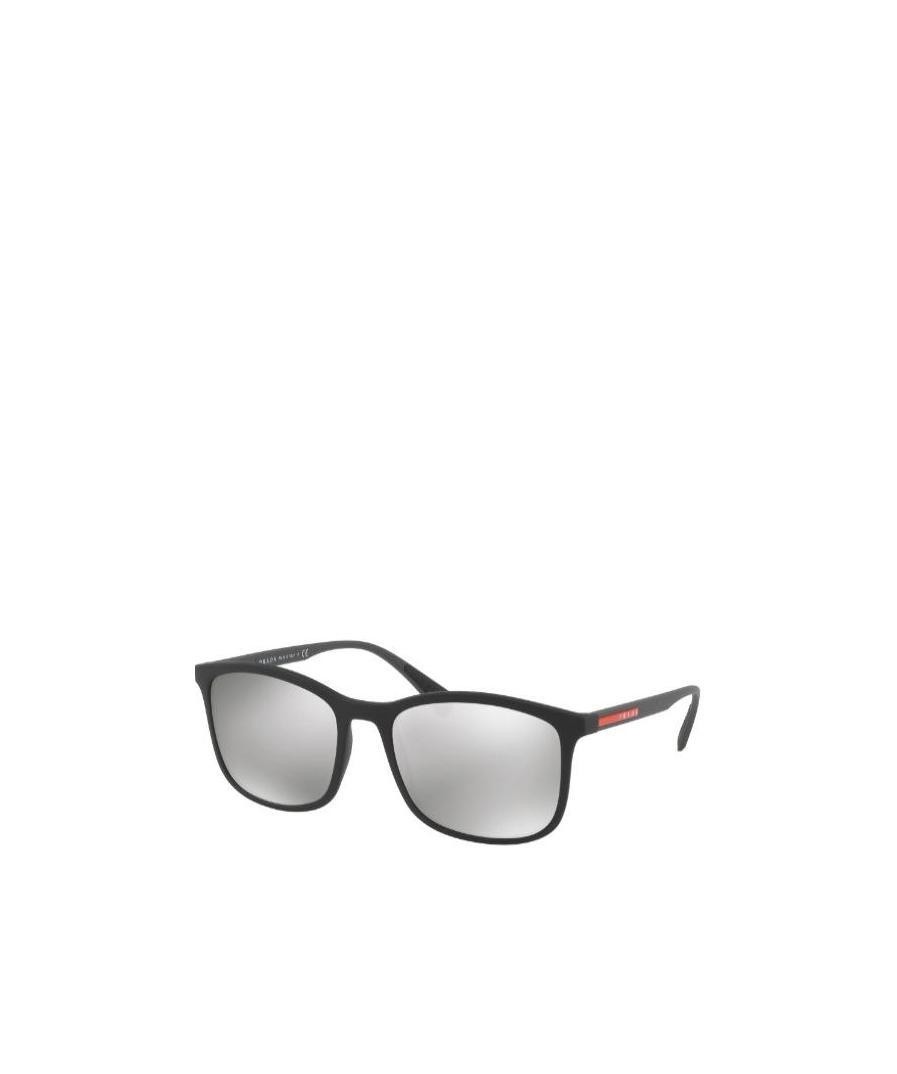 Prada Linea Rossa Logo Sunglasses In Gray
