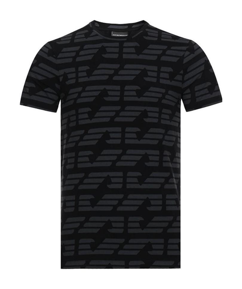 Emporio Armani Logo Printed T-shirt In Black