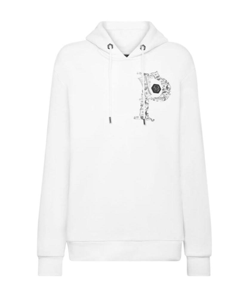 Philipp Plein Hoodie Sweatshirt Money In White