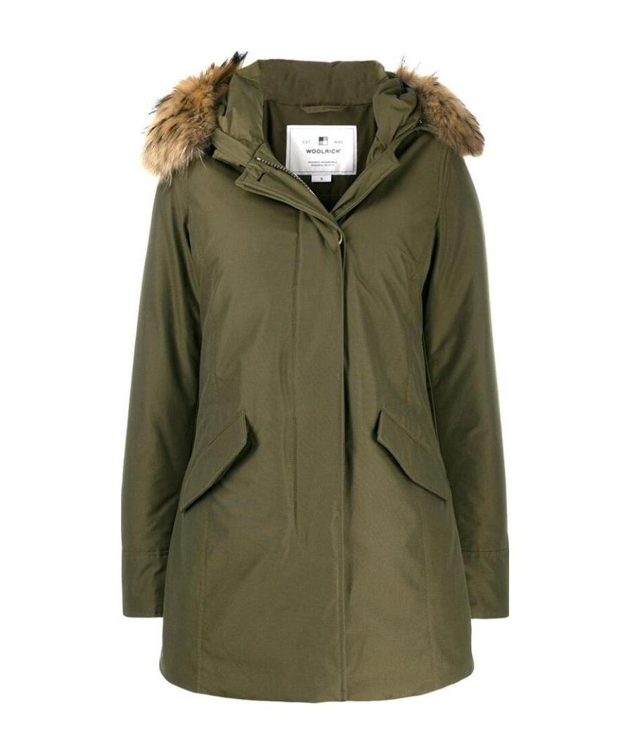 Woolrich Military Green Hooded Down Jacket