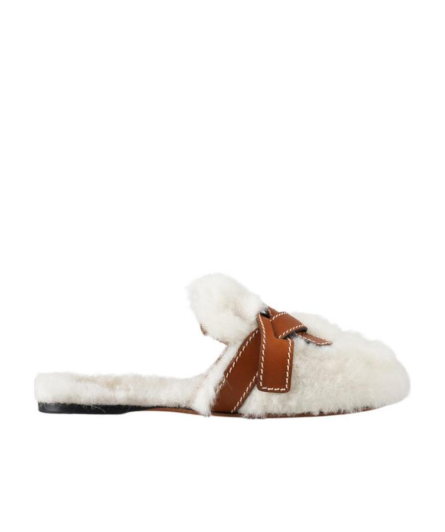 Loewe Gate Mule In Shearling In Neutral