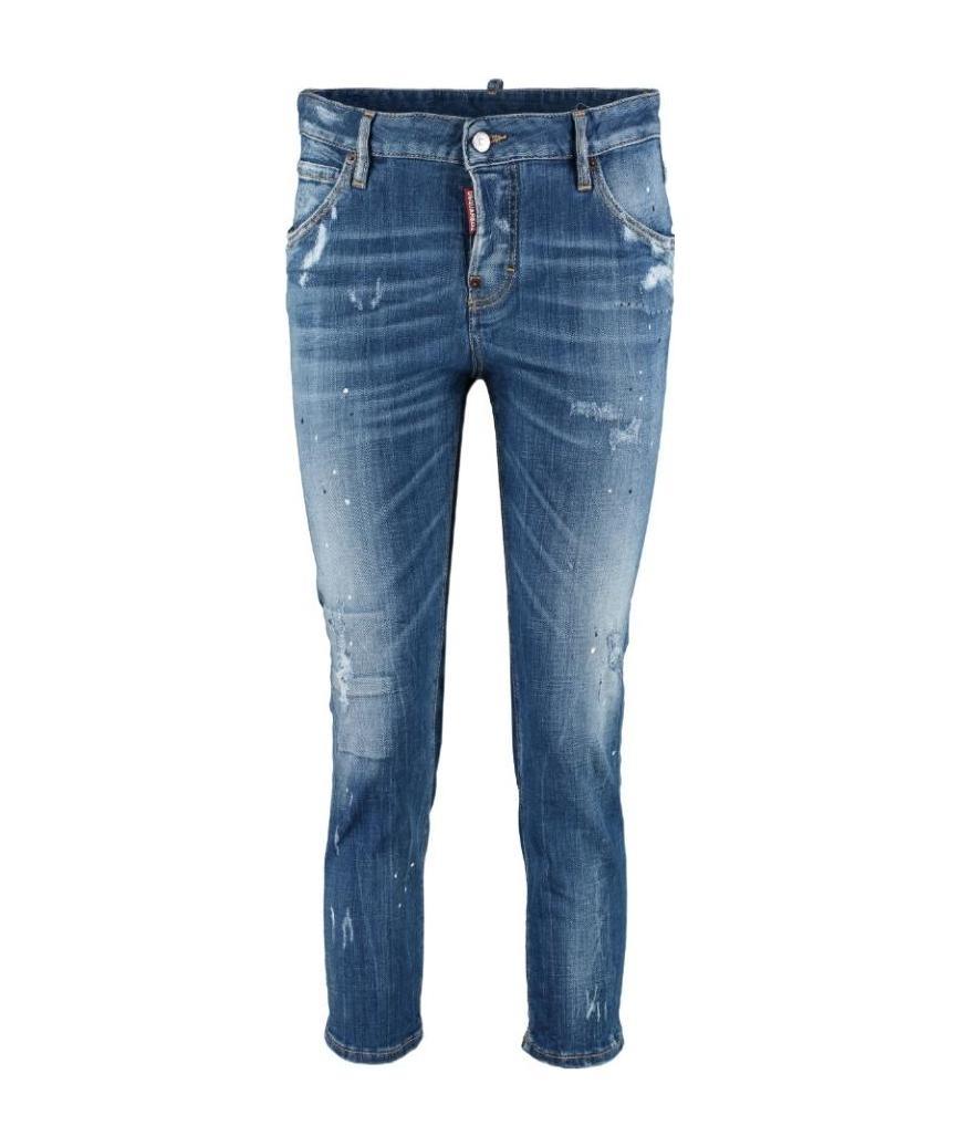 Dsquared2 Logo Details Jeans In Blue