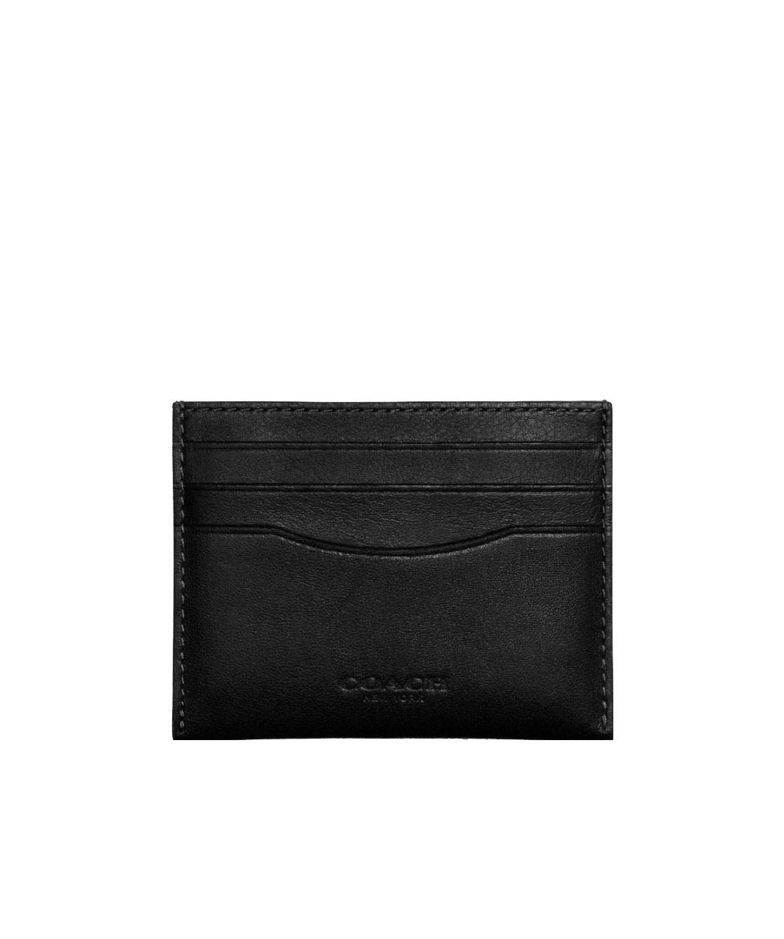 Coach Logo-embossed Leather Cardholder In Black