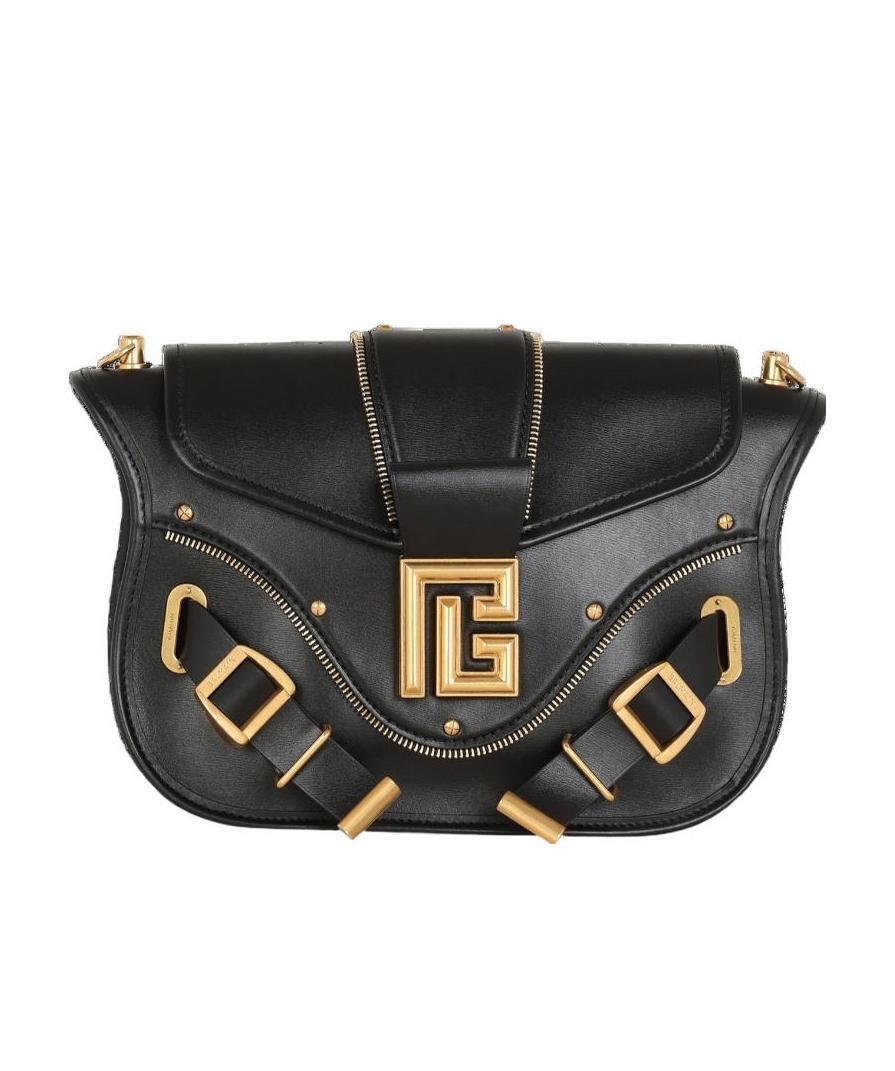 Balmain Leather Satchel Bag In Black