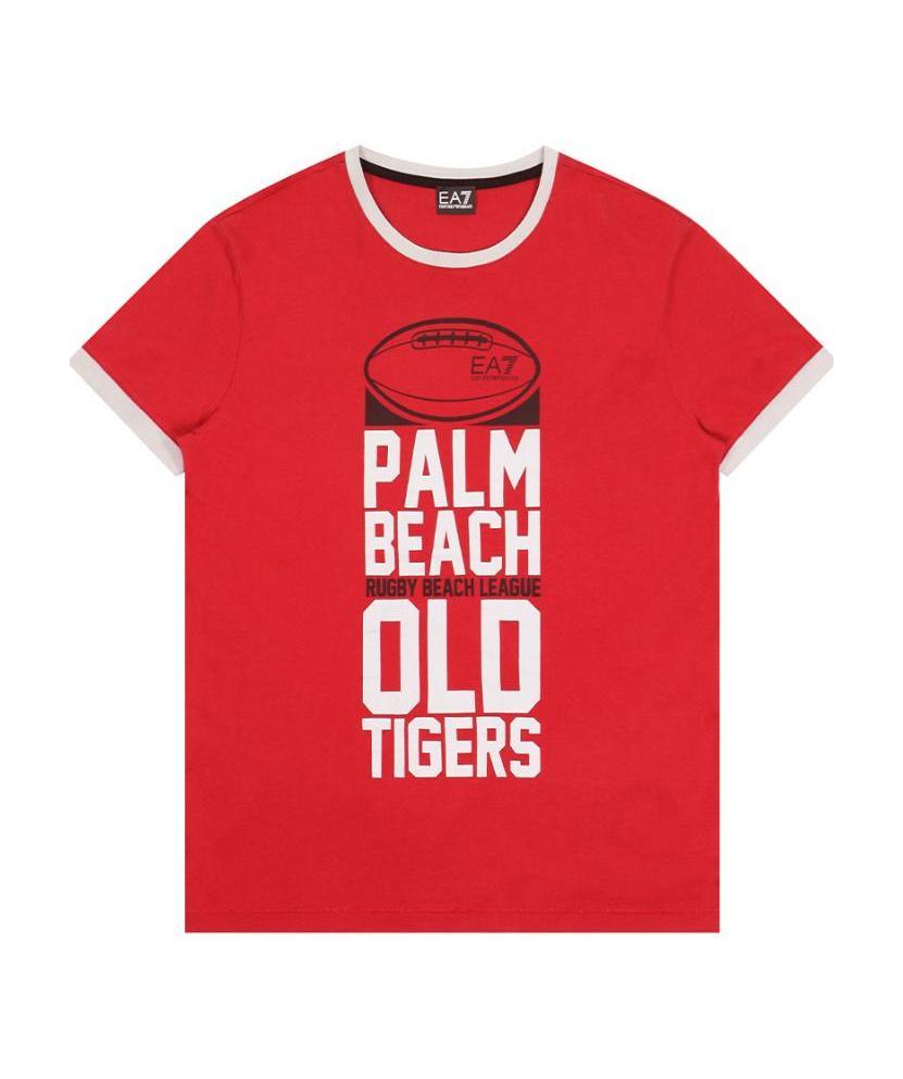 EA7 LETTER PRINTED ROUND-NECK T-SHIRT