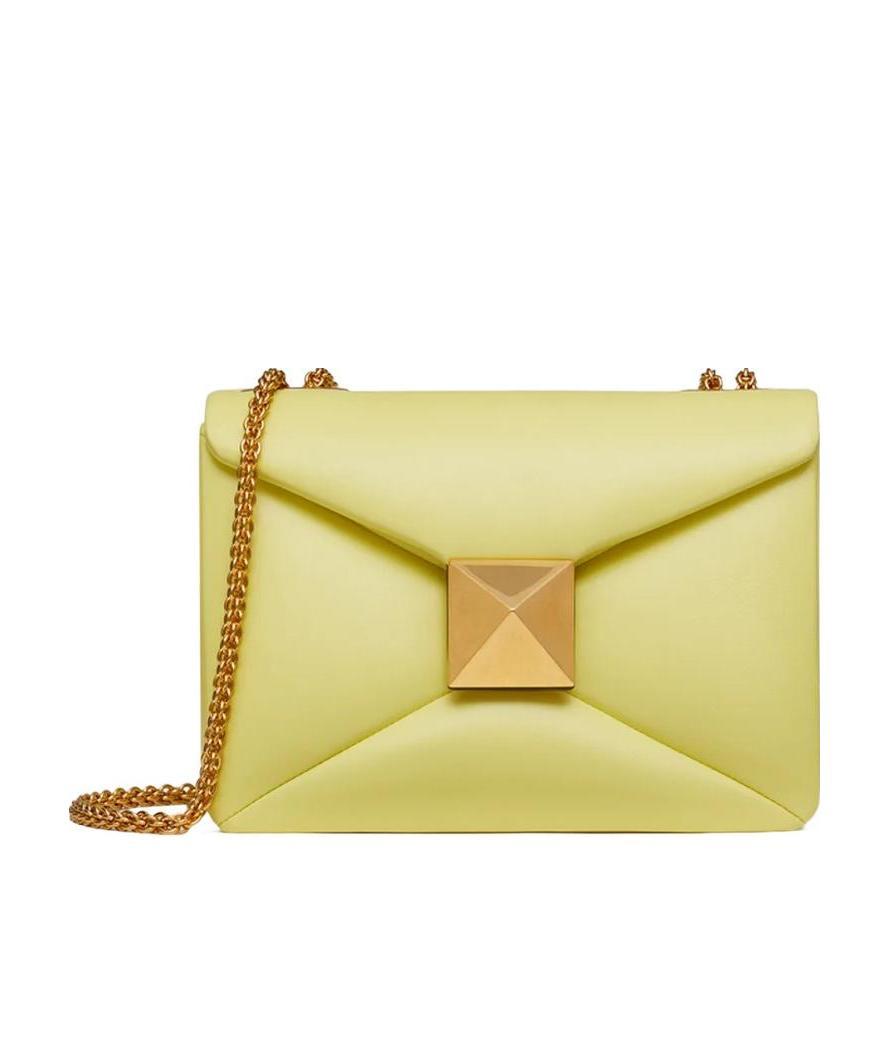 Valentino One Stud Crossbody Bag In Yellow