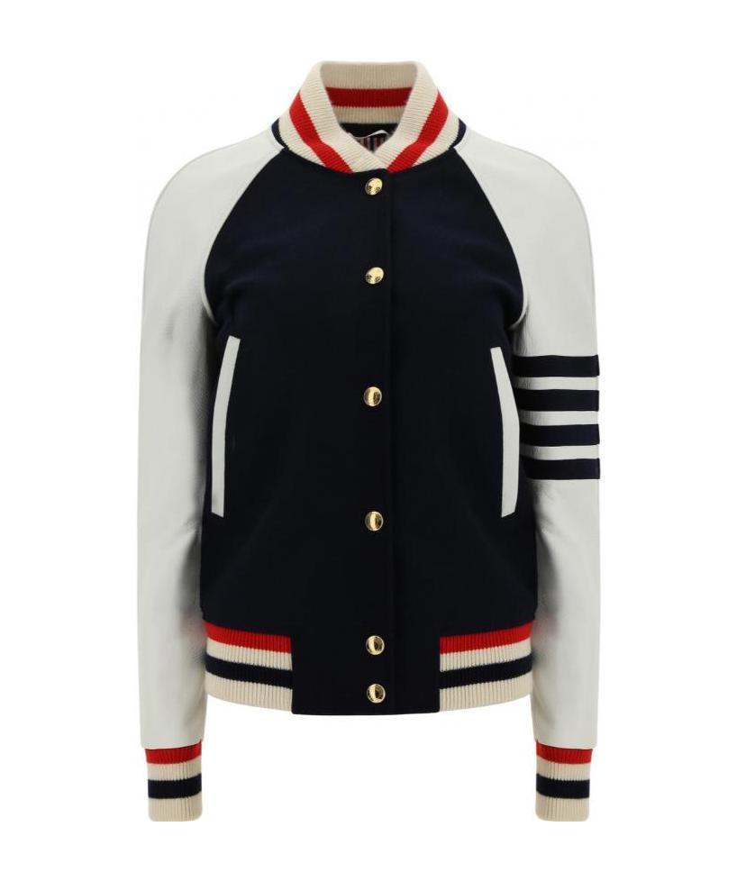 Shop Thom Browne Straight Collar Casual Jacket In Black