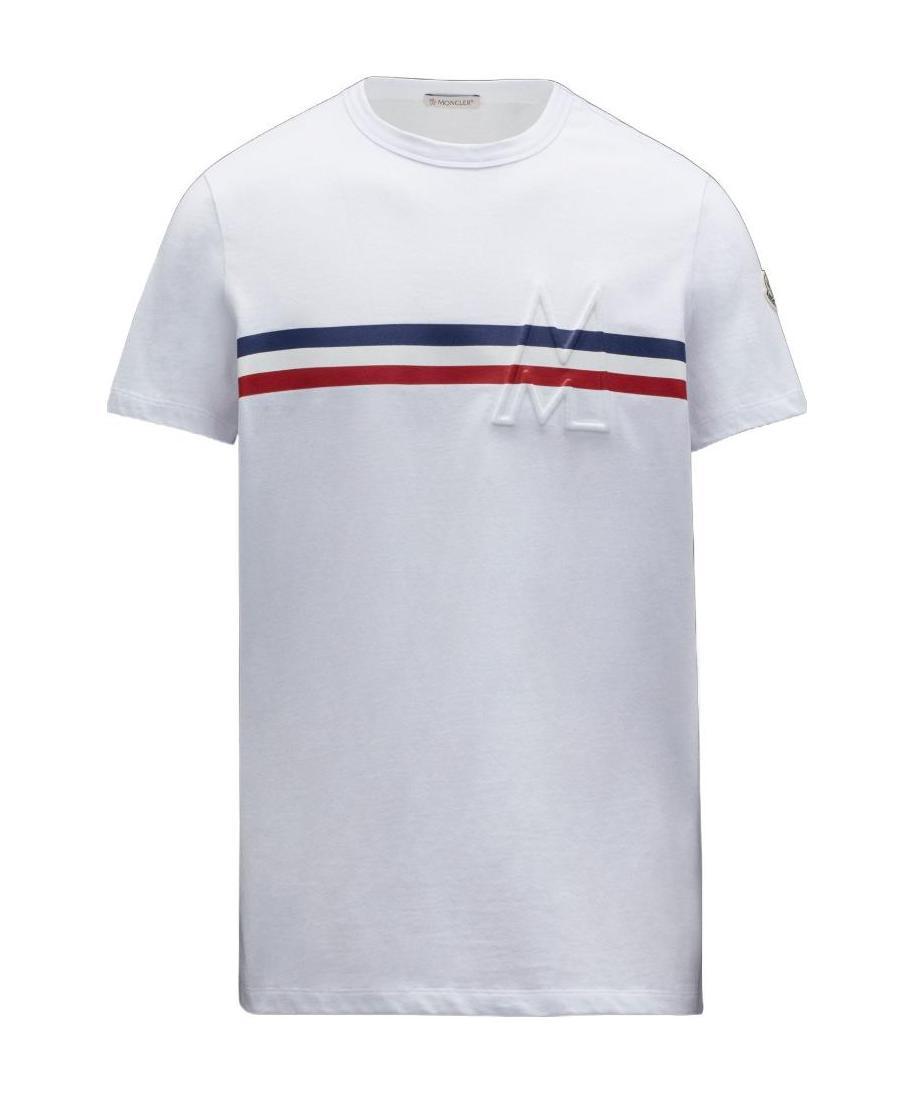 MONCLER TRICOLOUR-STRIPE T-SHIRT