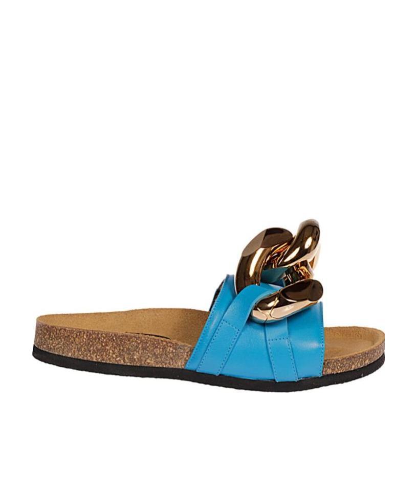 Jw Anderson Chain Leather Sandal In Brown
